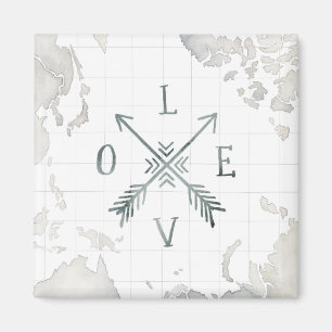 Watercolor Wanderlust Abenteuer III   LIEBE Magnet