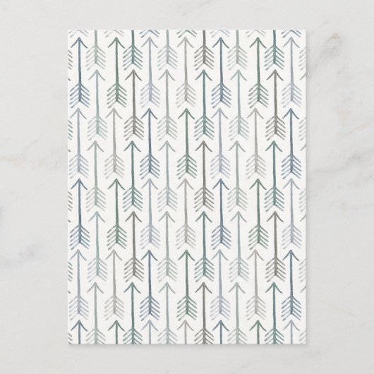 Watercolor Wanderlust Arrow Muster Postkarte (Vorderseite)