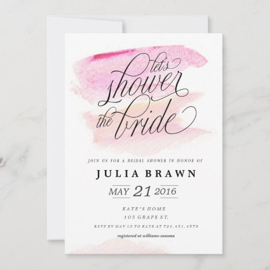 WATERCOLOR-WÄSCHE-Brautpartyeinladung Einladung (Vorderseite)