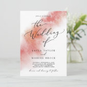 Watercolor Wash | Apple Red Wedding Einladung (Stehend Vorderseite)