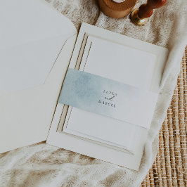 Watercolor Wash | Blaue Braut und Hochzeit Einladungsbanderole