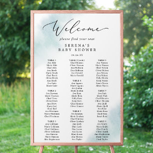 Watercolor Wash Blue Baby Shower Seekarte Poster
