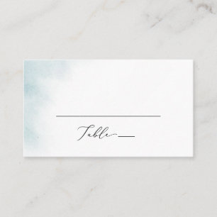 Watercolor Wash Blue Flat Wedding Platzkarte