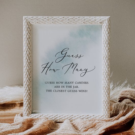 Watercolor Wash | Blue Guess Wie viele Candies Poster