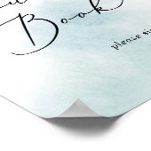 Watercolor Wash | Blue Guest Book Sign Poster (Ecke)
