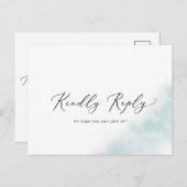 Watercolor Wash | Blue Menu UAWG Postcard Einladungspostkarte (Vorne/Hinten)