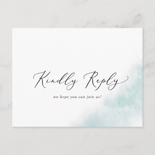 Watercolor Wash | Blue Menu UAWG Postcard Einladungspostkarte (Vorderseite)