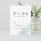 Watercolor Wash | Blue Simple RSVP Card Karte (Stehend Vorderseite)