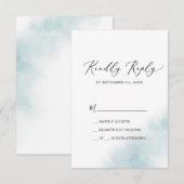 Watercolor Wash | Blue Simple RSVP Card Karte (Vorne/Hinten)