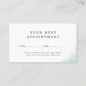 Watercolor Wash | Blue Small Business Erinnerung Terminkarte (Rückseite)