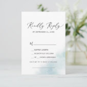 Watercolor Wash | Blue Song Request RSVP Card Karte (Stehend Vorderseite)