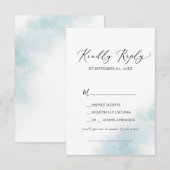 Watercolor Wash | Blue Song Request RSVP Card Karte (Vorne/Hinten)