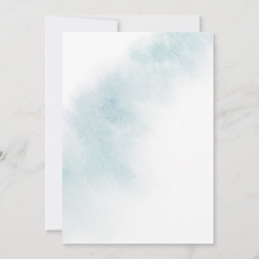 Watercolor Wash | Blue Wedding Einladung (Rückseite)