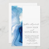 Watercolor Wash | Blue Wedding Einladung (Vorne/Hinten)