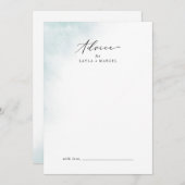 Watercolor Wash | Blue Wedding Hinweiskarte (Vorne/Hinten)