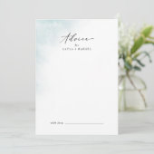 Watercolor Wash | Blue Wedding Hinweiskarte (Stehend Vorderseite)