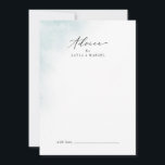 Watercolor Wash | Blue Wedding Hinweiskarte<br><div class="desc">Diese Aquarellblau-Hochzeitsratenkarte ist perfekt für eine moderne Hochzeit und kann für jede Veranstaltung verwendet werden. Das einfache und klassische Design besticht durch eine pastellfarbene, hellblaue Farbe mit minimalistisch elegantem Stil. Diese Ratschläge können als Gästebuchalternative für Hochzeitsempfang, Brautparty, Babydusche oder Abschlussfeier verwendet werden. Personalisieren Sie die Karte mit den Namen der...</div>