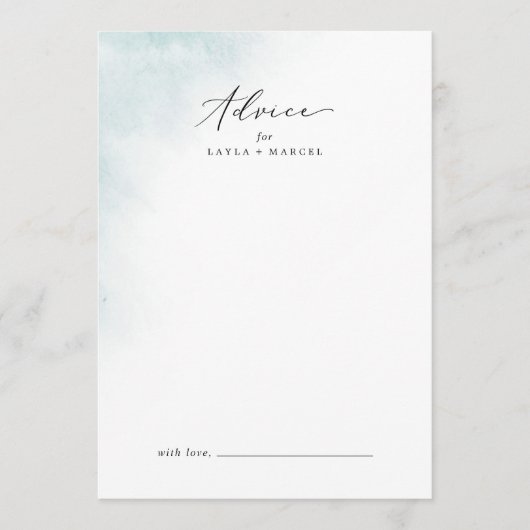 Watercolor Wash | Blue Wedding Hinweiskarte (Vorderseite)