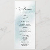 Watercolor Wash | Blue Wedding Program Programm (Vorderseite)