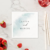 Watercolor Wash | Blue Wedding Serviette (Beispiel)