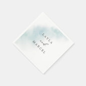 Watercolor Wash | Blue Wedding Serviette (Ecke)