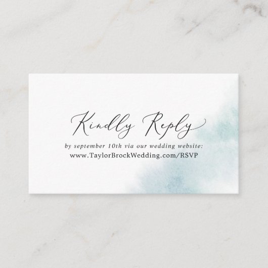 Watercolor Wash | Blue Wedding Website UAWG Begleitkarte (Vorderseite)