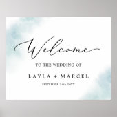 Watercolor Wash | Blue Wedding Welcome Poster (Vorne)