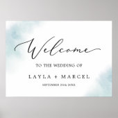 Watercolor Wash | Blue Wedding Welcome Poster (Vorne)
