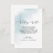 Watercolor Wash | Blue Wünschwell Card Begleitkarte (Vorne/Hinten)