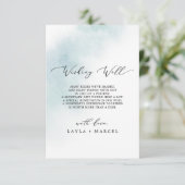 Watercolor Wash | Blue Wünschwell Card Begleitkarte (Stehend Vorderseite)