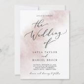 Watercolor Wash | Blush All in one Wedding Einladung (Vorderseite)