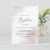 Watercolor Wash | Blush Baptisk Einladung (Stehend Vorderseite)