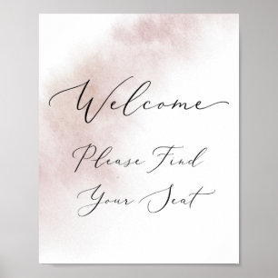Watercolor Wash Blush Bitte setzen Sie Ihr Sitzz Poster