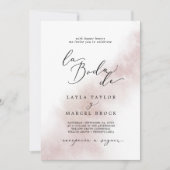 Watercolor Wash | Blush La Boda De Wedding Einladung (Vorderseite)