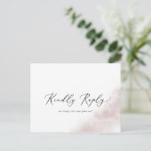 Watercolor Wash | Blush Menu UAWG Postcard Einladungspostkarte (Stehend Vorderseite)