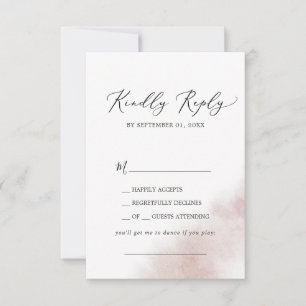 Watercolor Wash Blush Song Request RSVP Card Karte