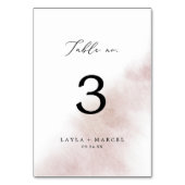 Watercolor Wash | Blush-Tischnummer Tischnummer (Rückseite)