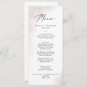 Watercolor Wash | Blush Wedding Dinner Menu Menükarte (Vorne/Hinten)
