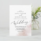 Watercolor Wash | Blush Wedding Einladung (Stehend Vorderseite)