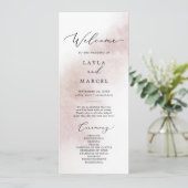 Watercolor Wash | Blush Wedding Program Programm (Stehend Vorderseite)