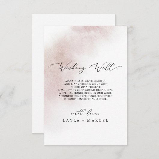 Watercolor Wash | Blush Wünschgut-Karte Begleitkarte (Vorne/Hinten)