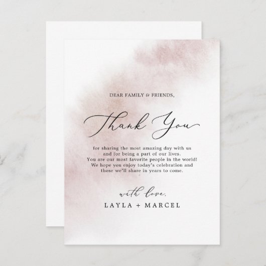 Watercolor Wash | Dankeschön Empfang Card Postkarte (Vorne/Hinten)