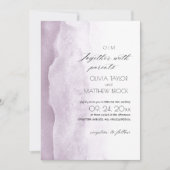 Watercolor Wash Elegante Lila Hochzeit Einladung (Vorderseite)