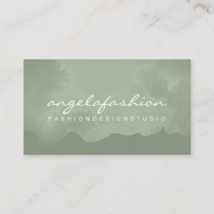 Watercolor Wash Green Boho Chic Vegan Visitenkarte