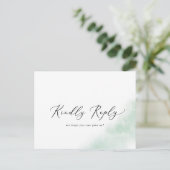 Watercolor Wash | Green Menu UAWG Postcard Einladungspostkarte (Stehend Vorderseite)