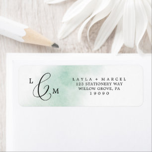 Watercolor Wash   Green Return Address Label