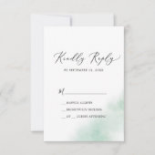 Watercolor Wash | Green Simple RSVP Card (Vorderseite)