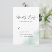 Watercolor Wash | Green Simple RSVP Card (Stehend Vorderseite)