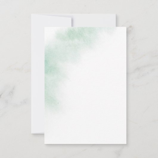 Watercolor Wash | Green Simple RSVP Card (Rückseite)