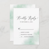 Watercolor Wash | Green Simple RSVP Card (Vorne/Hinten)